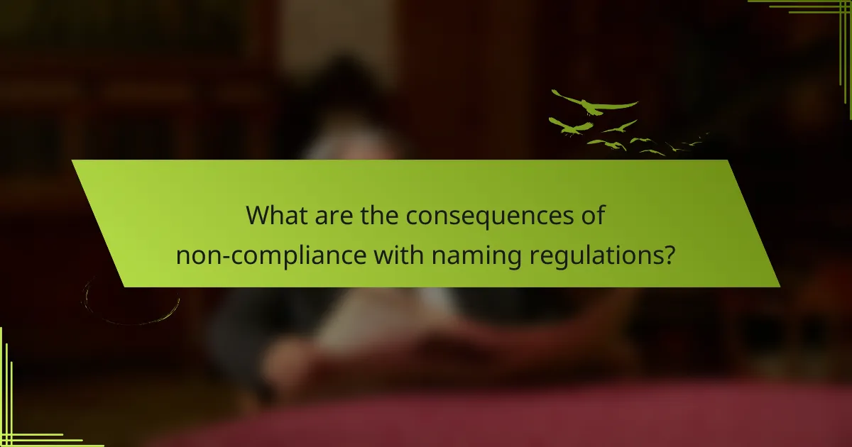 What are the consequences of non-compliance with naming regulations?