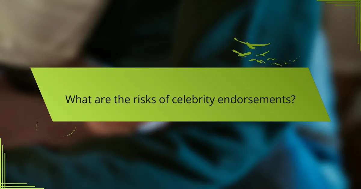 What are the risks of celebrity endorsements?