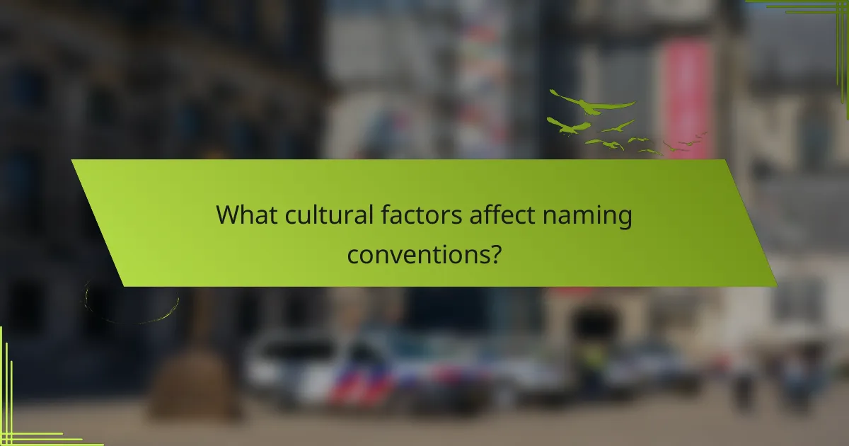 What cultural factors affect naming conventions?