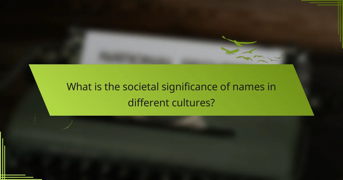 What is the societal significance of names in different cultures?