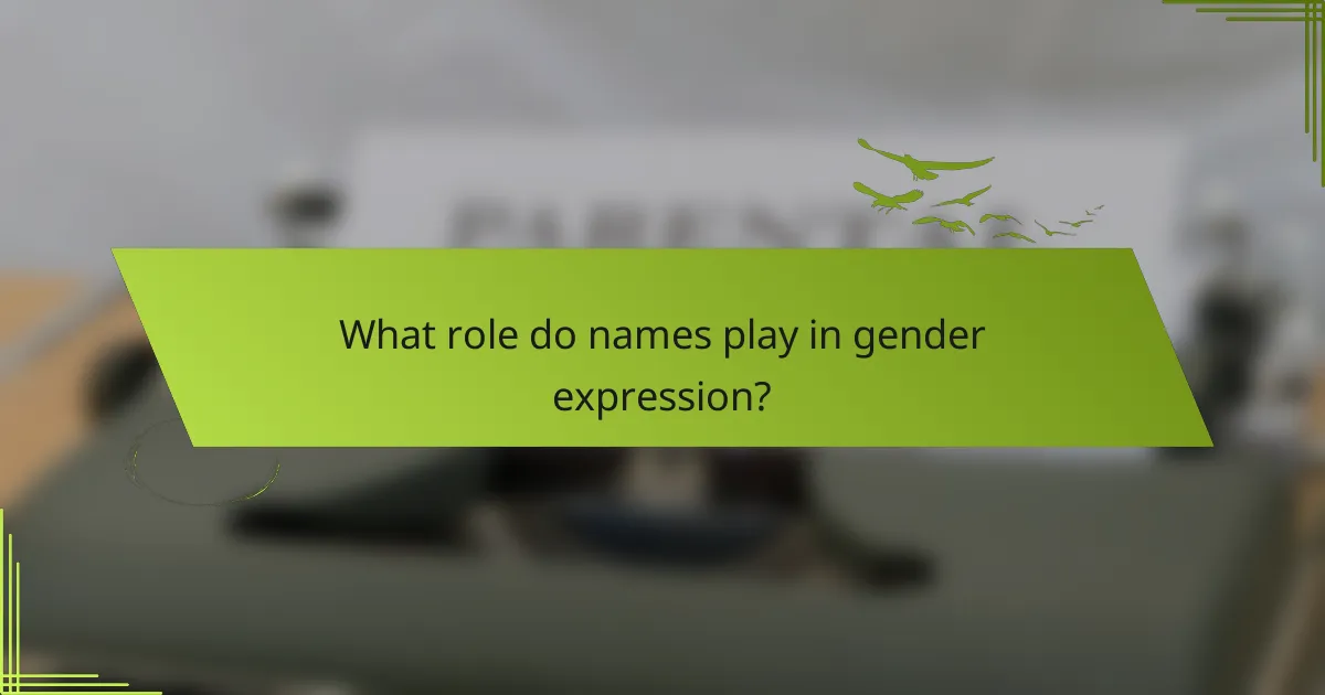 What role do names play in gender expression?